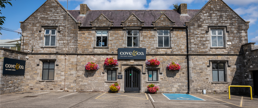 Building of the front of the Cove and Co Paint store